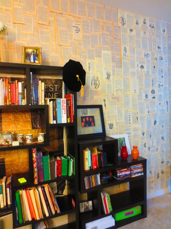 DIY Book Page Wall Paper After
